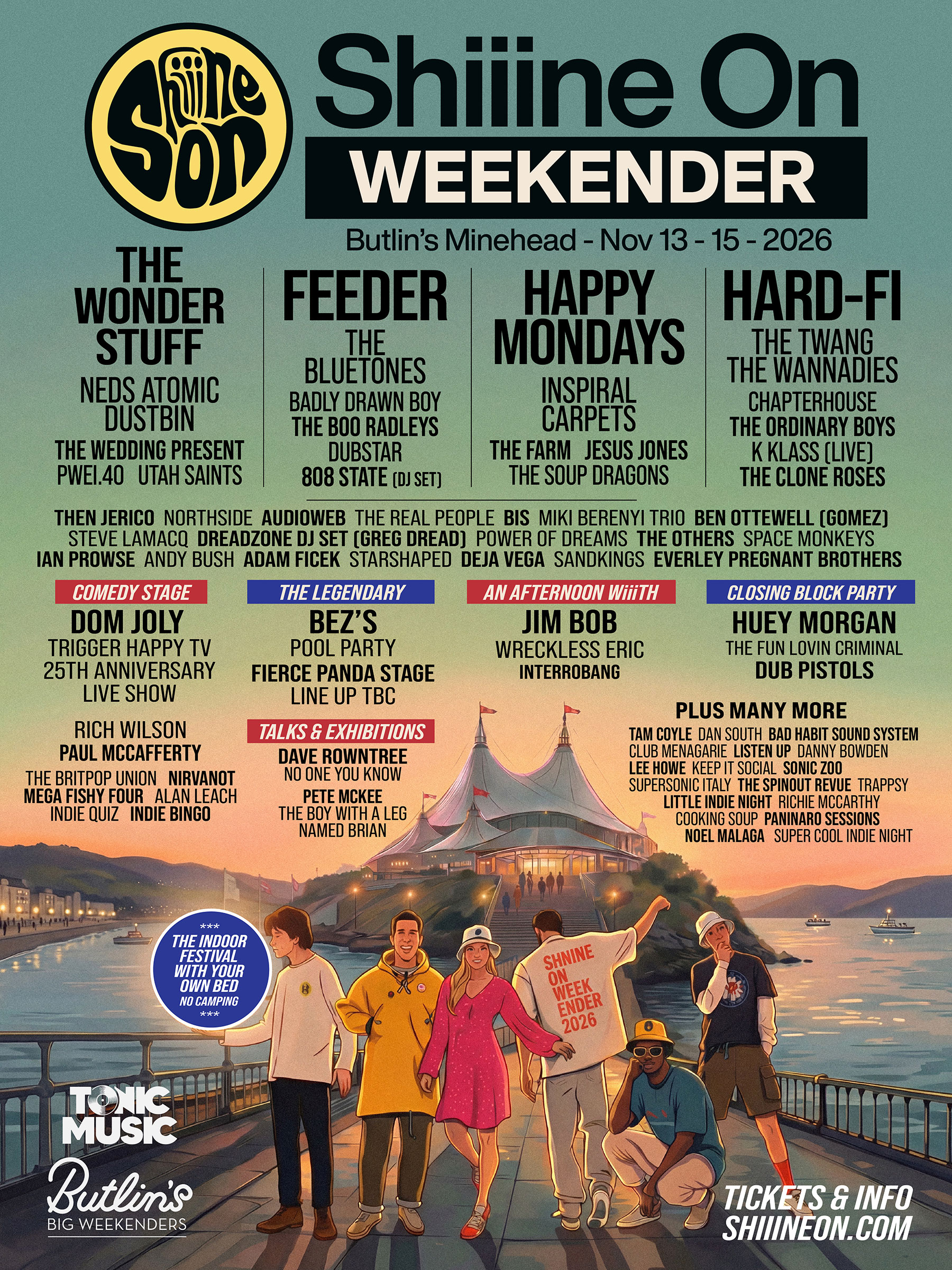 Shiiine On Weekender Minehead 2026 Line Up Poster